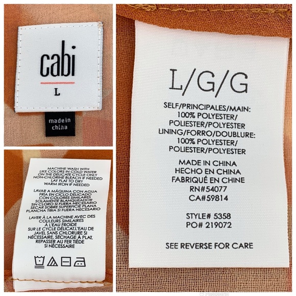 Cabi Pinwheel Top #5358, Peach and Brick Dust Layered Chiffon Sleeveless Top, L - Picture 17 of 17